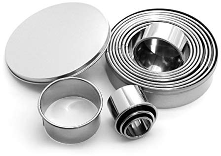 BESTOMZ 12pcs Emporte-pièces - Emporte-pièces Rond en Acier Inoxydable pour Biscuits, Fondant, Donuts, Pâte, Muffins,gâteaux