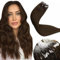LaaVoo Microring Extensions Echthaar Braun 45cm Bondings Echthaar Extensions Microring Unsichtbar Dunkelbraun Micro Haarverlängerung Echthaar 50g/pack #4