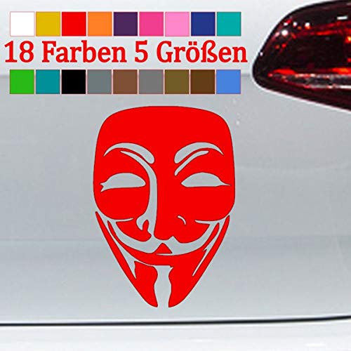 Generic Anonymous Aufkleber Golf Maske Auto Hack Guy Fawkes Sticker 18 Farben 5 Größen