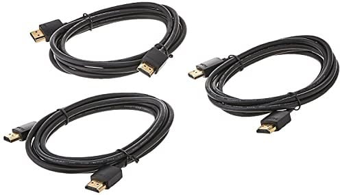 Monoprice Paquete de 3 cables HDMI de alta velocidad - 6 pies - Negro | Certificado Premium, 4K @60Hz, HDR, 18Gbps, 34AWG, YUV 4:4:4 - Serie Ultra Slim