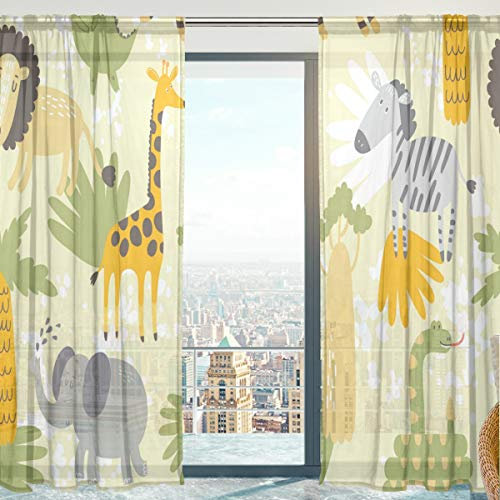 Mnsruu 2 Stück transparente Vorhänge aus weichem Tüll für Wohnzimmer, Schlafzimmer, Kinderzimmer, 140 x 213 cm