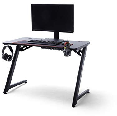 Robas Lund Gaming Tisch DX Racer 5 Gaming Desk Schwarz Carbonlook, BxHxT 111x75x60 cm