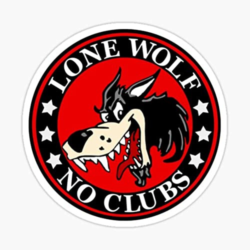 Hotrodspirit Aufkleber Lone Wolf No Clubs Solitaire 7 cm selbstklebend Auto Motorrad