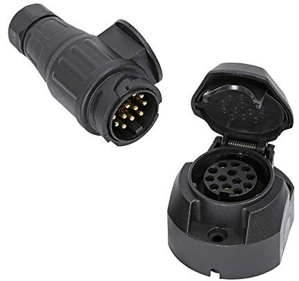 TAEUYYM Enchufes de Remolque 13 Pines Y Zócalo de Remolque 13 Pines, 12V Impermeable Enchufe Zócalo Remolque 13 Pines Hembra Macho, Enchufes de Remolque para RV Camión Auto Conector Remolques