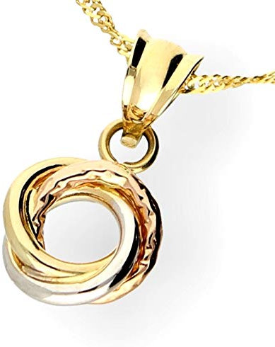 mk-silber Echter 585 Gold ANHÄNGER, Gelb,-Weiß,-Rotgold, 14 Karat, Infinity, Tricolor