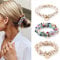 Runmi Haargummis mit Perlen, elastisch, dehnbar, Haarschmuck für Damen und Mädchen, Schwarz, 3 Stück