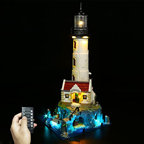 LocoLee Led Licht Set Kompatibel mit Lego Motorised Lighthouse, Led Beleuchtungs Set Compatible with Lego 21335 Motorised Lighthouse - Nur Lichter Set, Kein Modell (Fernbedienung)