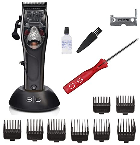 Professional Hair Clippers for Men Stylecraft Mythic, Hair Trimmer with Magnetic Motor, 45mm Adjustable Blade Zero Gap, 180 Minutes Cordless Running Time, 8 Combs, Blade Taper Bracket, Metal Body