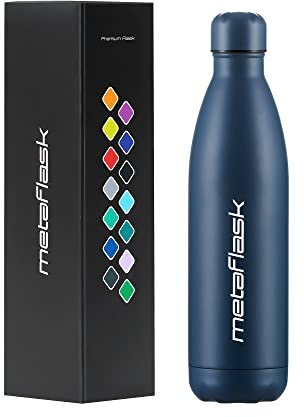 MetaFlask Water Bottle, Insulated Stainless Steel Water Bottle | 12 Hour Hot & 24 Hour Cold | Ideal for Gym, Yoga, Cycling | Leak-Proof (Midnight Navy, 500ml)