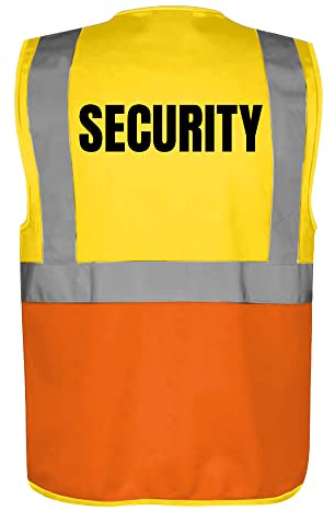 Fassbender-Druck WARNWESTEN - Sicherheitsweste GELB mit Taschen und Reißverschluss nach EN ISO 20471 zertifiziert - Warn Weste für SECURITY - Unisex mit hochwertigem Reflektorstreifen