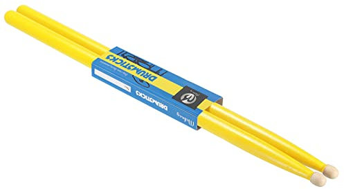 PATIKIL Arce Madera Baquetas Antideslizante Tambor Palo 5A Amarillo 1 Par para Percusión Musical Instrumento Percusión