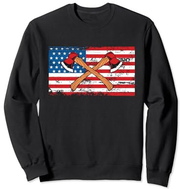 Axe Throwing Set USA Flag Hatchet Target Axe Sharpener Sweatshirt