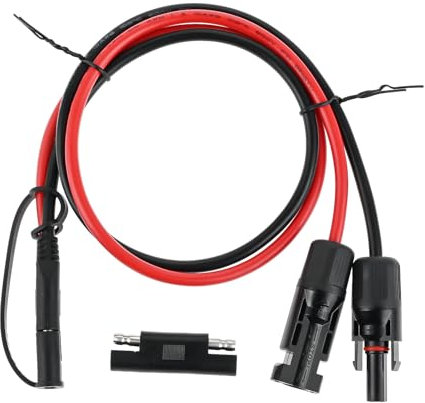 SURIEEN Solarstecker auf SAE-Kabel, 10AWG Solar zu SAE Adapter Sonnenkollektor Kabel Verbinder-Kits für RV-Solargenerator tragbare Powerstation mit 1 Adapter auf umgekehrte Polarität SAE (60cm)