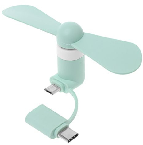 Diarypiece 2 in 1 Type C Micro USB Mini Fan Cooler, ForHTC USB -C Smart-Cell Phone Cooling Fans
