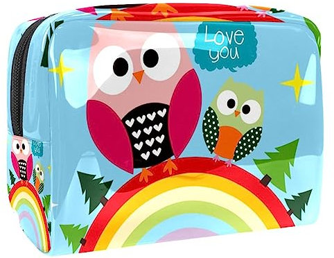 Niedliche Eule Regenbogen Schminkpinsel Beauty Bag Organizer Kosmetiktasche