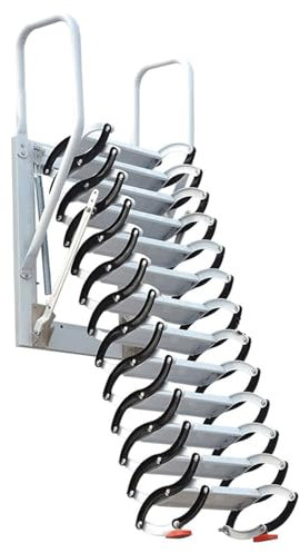 Dachbodenleiter für Zuhause, Wandmontage, einziehbare Dachbodenleiter, stabile, tragende Dachbodentreppe, einziehbare Treppe für Enge Räume