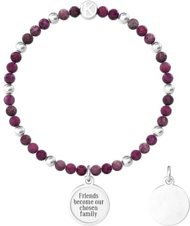 KIDULT - Bracciale Amica con agata fucsia e ciondolo