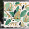 ABAKUHAUS Gepard Duschvorhang, Modernes Dschungelkonzept Wildes Leben Wilde Tiere Blätter Illustration, Stoffliches Gewebe Badezimmerdekorationsset mit Haken, 175 x 200 cm, Jadegrün Senfgelb Weiß