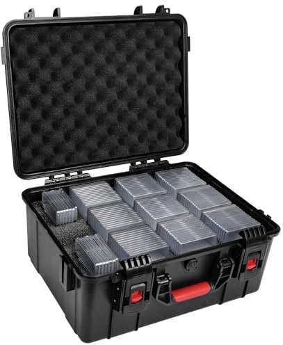 Meetikar Graded Card Storage Box, contenitore per carte graduate, compatibile con 150 + PSA/BGS/FGS/SGC/CGC/HGA/GMA per carte da collezione sportive, Nero , moderno