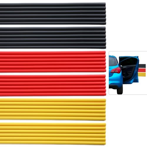 VEXPLO DIY Garagen Wandschutz Auto Autotür Kantenschutz Wand, Gummi Selbstklebend Wandschutz Garage für Autotüren, wasserdichte Türkantenschutz Auto - je 41 x 7 cm (6 Stück) - Schwarz Rot Gold