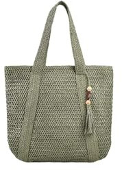 Ulisty Femmes Grande capacité Sac de paille Sac de plage d'été Tissé Cabas Sac Fourre-tout Mode Shopper Sac porté épaule Sac à main vert