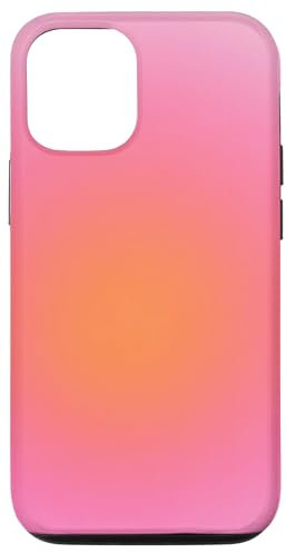 Hülle für iPhone 12/12 Pro Rosa & Orange Aura Cute Ombre Gradient Checkerboard