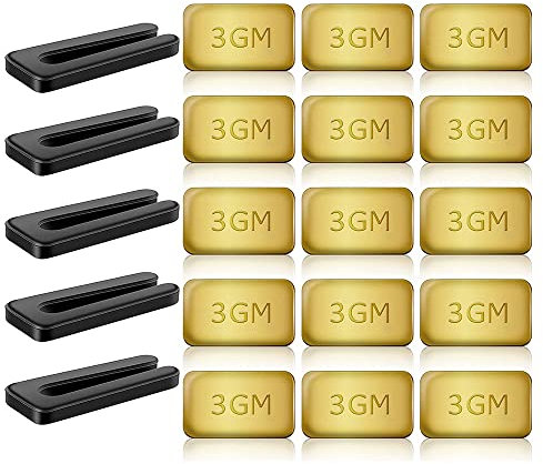 Wresetly Kit de Equilibrio de Aspas de Ventilador de Techo de 20 Piezas, Que Incluye 5 Piezas Clips de Equilibrio de Ventilador Resistente y 15 Piezas de Peso 3G Autoadhesivo de Metal