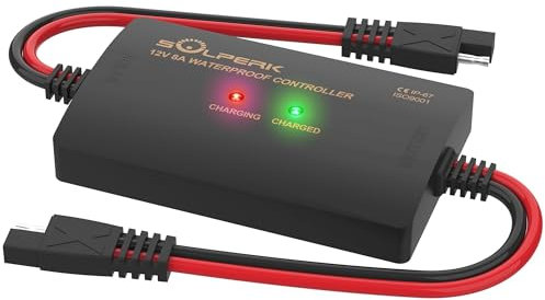 SOLPERK 8A 12V Solar Charge Controller with LED Display, IP67 Waterproof PWM Intelligent Solar Panel Battery Regulator for 12V Batteries