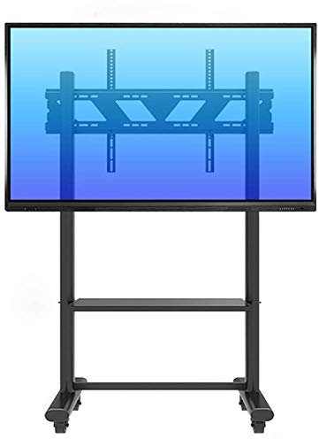 Black Rolling Trolley Mount TV Stand with Storage, Swivel Mobile TV Cart for 55 - 85 Plasma/LCD/LED OLED Flat Screen TVs, Load 125kg (Color : Black) (Black) (Black)