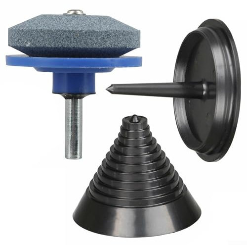 Fácil equilibrio y afilado con el juego de equilibrador y afilador de cuchillas de cortacésped