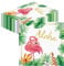 Glamifyr 40 Pièces Flamant Serviette Papier,Serviettes Flamant Rose dans la Forêt Tropicale,Serviettes en Papier de Flamingo Hawaii, Décorations Serviette de Ete 33 x 33 cm