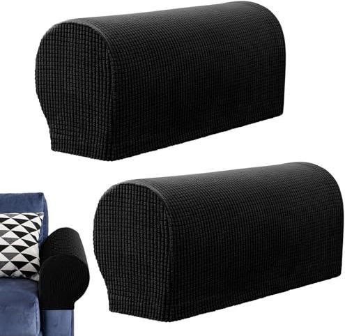 Feibety Sofa Armrest Protectors,Pack of 2 Sofa Arm Covers Thickened for Armchairs,Sofas,Non-Slip Furniture Armchair Armrest Covers Stretchy Chair Sofa Couch Arm Protector Slipcover Couches Recliner