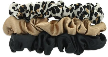 JEAN LOUIS DAVID - Lot de 3 Chouchous Fins en Satin - Elastiques Cheveux - Protège et Ne Laisse Pas de Trace - Cheveux Fins