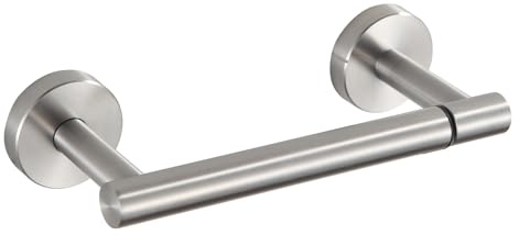 BGL Toilet Paper Holder Brushed Nickel Wall Mount, Stainless Steel, Double Post Pivoting, Accommodates 6.1” Rolls, Bathroom RV