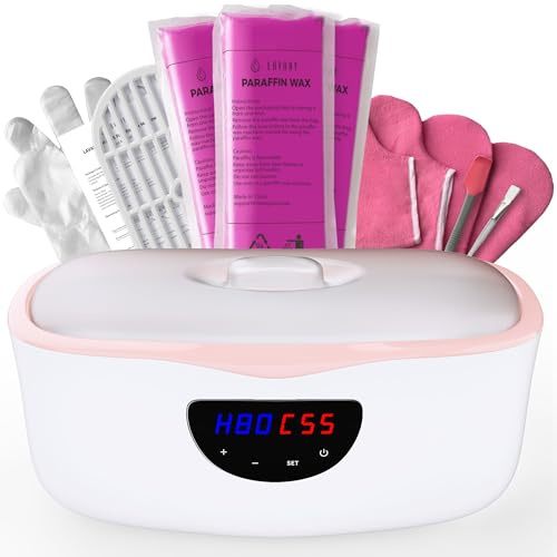 LAVANY Paraffin Wax Bath 4L for Hands & Feet, Auto & Manual Modes | Fast-heating Paraffin Wax Bath Kit with 3 × 450g unscented wax, Gloves, Liners and Spacious 4L Capacity