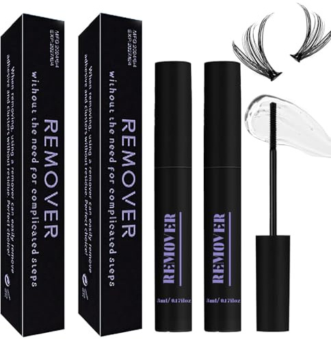 Qiveaory 2Pcs Klebereste Entferner for Cluster,Lash Remover für Wimpernverlängerung,Cluster Lash Kleber Entferner Einzelne Wimpern Sanfte Augenentfernung für Falsche Wimpern zu Hause