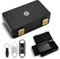 CLZOONG Zigarren Reise Humidor mit Luftbefeuchter und Hygrometer, Zigarrenkoffer mit 3 Zigarrenschneidern, hält bis zu 10 Zigarren (schwarz)