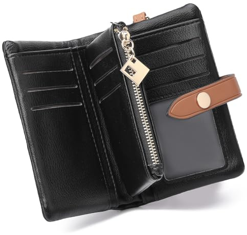 FALAN MULE Geldbeutel Damen mit RFID Blockierung, Portemonnaie Klein PU Leder, Geldbörse Damen mit 16 Kartenfächer und Münzfach, Große Kreditkartenhalter, Portmonee Brieftasche für Frauen