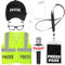 Yewong 6 Pieces Adult Journalist Costume Set Press Hat Vest Pass Card Microphone Earpiece Prop Costume Glasses Frame for News Reporter Dress up Halloween Party