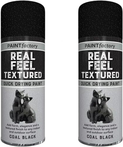 MIXEL Real Feel Textured Coal Black Spray, Easy To Apply, Long-Lasting Protection, Perfect For Enhancing Metal, Wood, Plastic, DIY Projects, Home Decor, Crafting, 400ml, (2 Pcs)