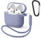 Wanme Schutzhülle für AirPods 4 Hülle, Weiche Silikon Cases, Schutzhülle Apple Airpods 4, Effektiver Stoß und Kratzschutz, Hülle mit Karabiner Und Handschlaufe, Blau Grau