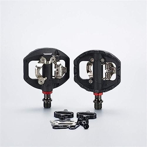 VDLLQYN, Fahrradpedale, Fahrradpedal MTB Fahrrad selbstsicherndes Pedal Klickpedal Dual-Plattform-Adapter mit Klampe für,Pedale