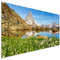 TRIOSK Sichtschutz Balkon Deko Plane Balkonblende Blickdicht mit Motiv Berg Matterhorn Schweiz für Garten Terrasse Gartenzaun Balkonverkleidung Blickschutz PVC groß 200x100 cm