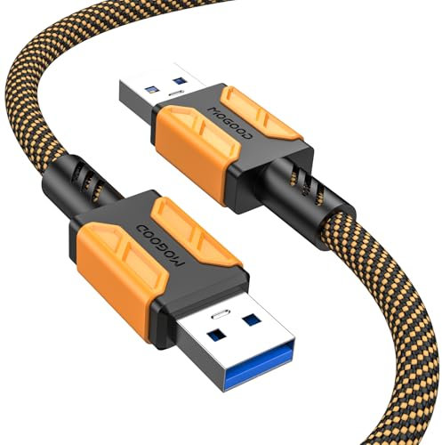 MOGOOD USB 3.0 Cable de Supervelocidad USB A Macho a A Macho 1M, Tipo A a Tipo A Extensores USB Compatible con Disco Duro, Ordenador Portátil, Monitor, Cámara, y más