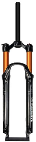 TOTLAC Fourche à Suspension pneumatique pour VTT 26, 27,5, 29 Pouces, Fourche Droite/Conique 1-1/8, débattement de 120 mm, Frein à Disque à dégagement Rapide 9 x 100 mm, Fourche Avant de