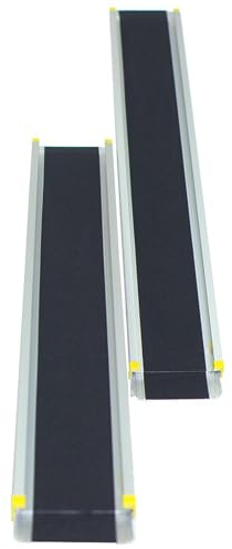 FANTASK 2 rampe in alluminio, 121,5-212,5 cm, rampa per sedia a rotelle con rivestimento antiscivolo, rampa telescopica antiscivolo fino a 270 kg, coppia di rampe telescopiche per sedia a rotelle e