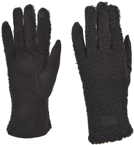 styleBREAKER Damen Touchscreen Handschuhe Plüsch | Leitfähige Fasern an 2 Fingern für Displays, 18-21 cm Handumfang, elastischer 90% Polyester-Mix.