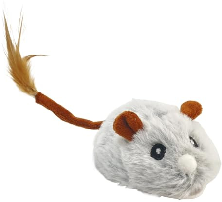 BommFu Juguetes para Gatos | Juegos Recargables con Forma De Ratones De Peluche - Juguete para Gatos con Rueda Silenciosa Movil - para Jugar, Ejercitar, Entretener, Entrenar, Halloween, Cumpleaños Y