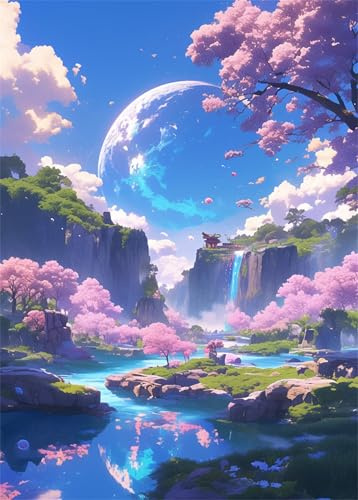 Puzzle 70 Teile für Erwachsene Paradies-Erde-Landschaft, Unmöglich Schwer Schwierig Herausfordernd Puzzles, Geschicklichkeitsspiel für Die Ganze Familie