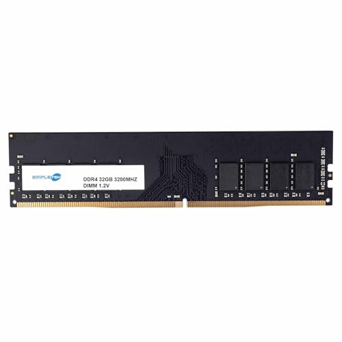 SIMPLETEK - RAM 32GB DDR4 3200MHz DIMM 288 Pin (Ricondizionato) | Modulo singolo, PC4-25600, CL22, Non-ECC Unbuffered, basso consumo 1.2V, memoria per sistemi desktop e server compatibili